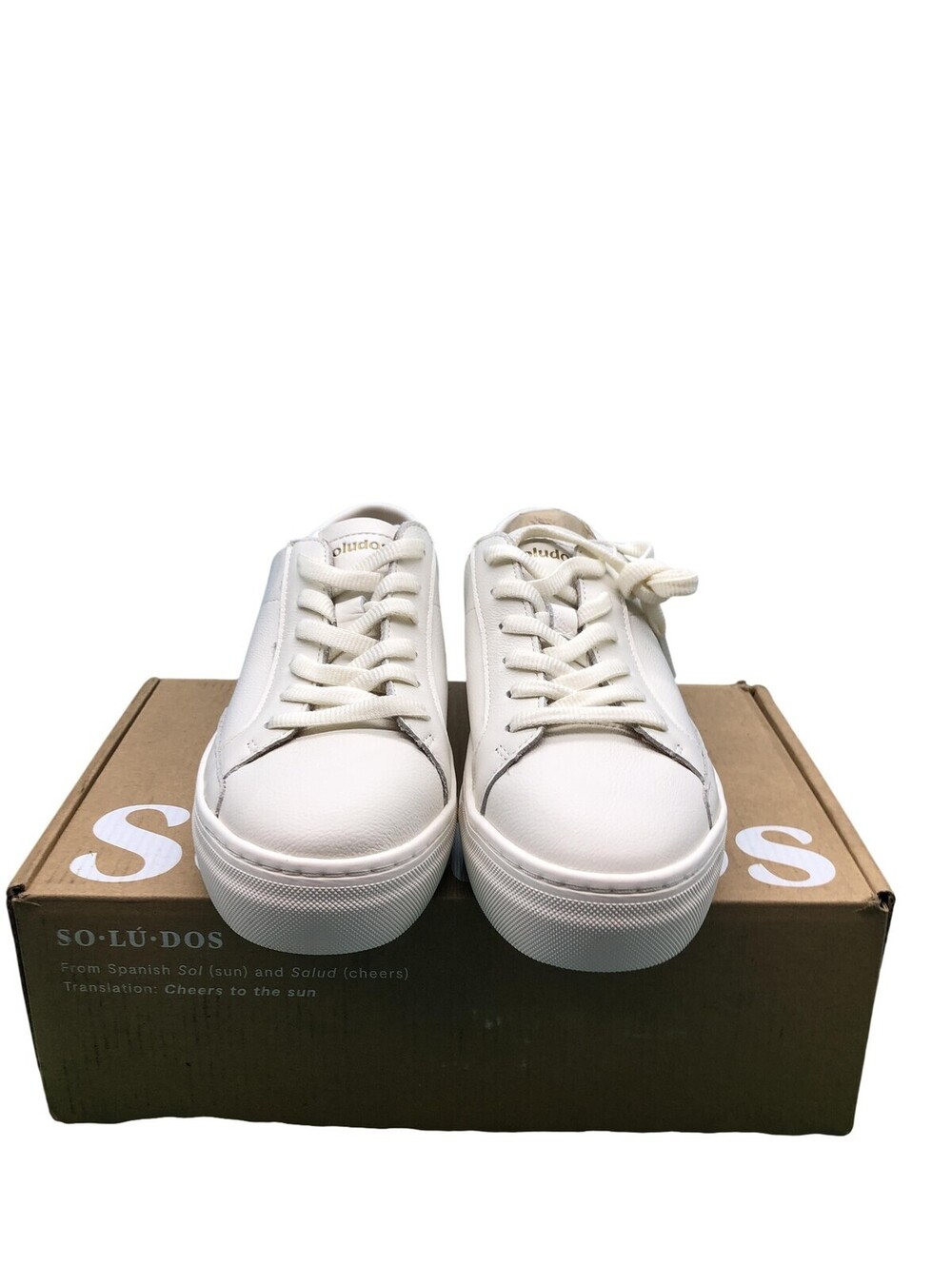 Soludos The Ibiza Shoes Womens Size 8 Oasis White Leather Sneaker Low Top